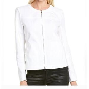 Lafayette 148 white career zip up jacket blazer size 12